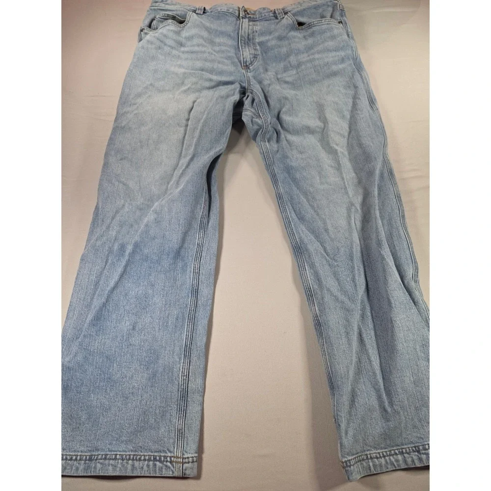 Duluth Trading Co Ballroom Flex Relaxed Fit Light Wash Jeans Mens 38x30 Utility